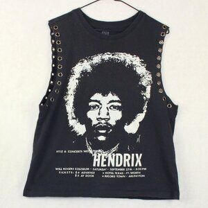 RCN Red Carpet Noir Designer Jimi Hendrix Sleeveless T-Shirt Women Large